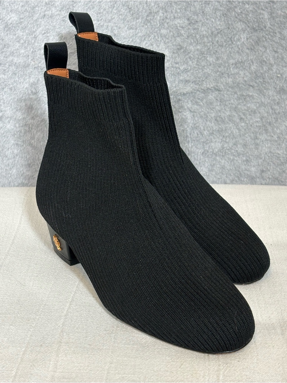 Kurt Geiger London Mini Elmer Slip-On Knit Ankle Booties-Black-JUNIOR Size 4